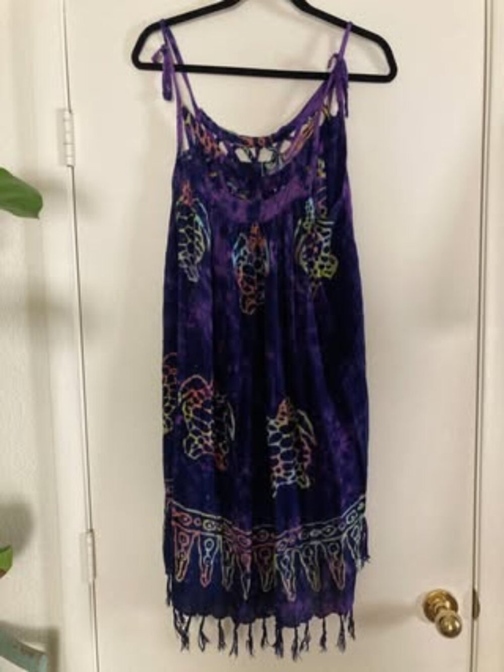 J&J Fashion Hawaii Summer Dress Tie Dye Turtle Print